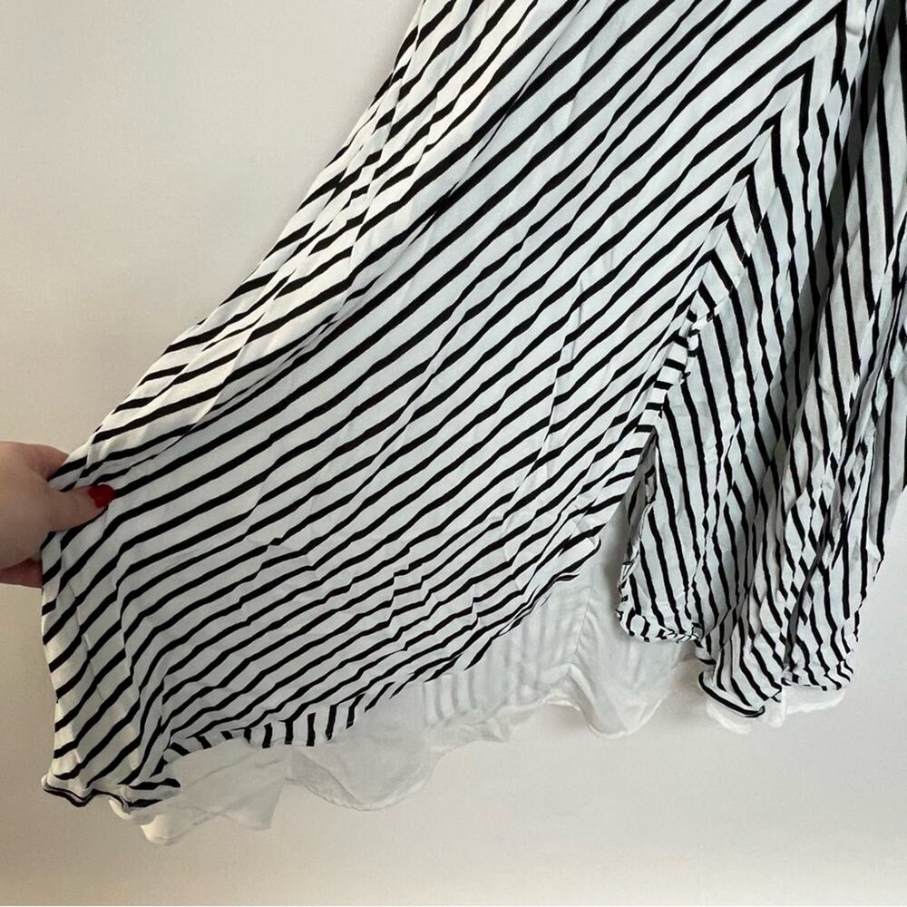 Bardot Adie Maxi Wrap Dress Black and White Striped Short Sleeve US 6 Small $119 - Picture 6 of 11
